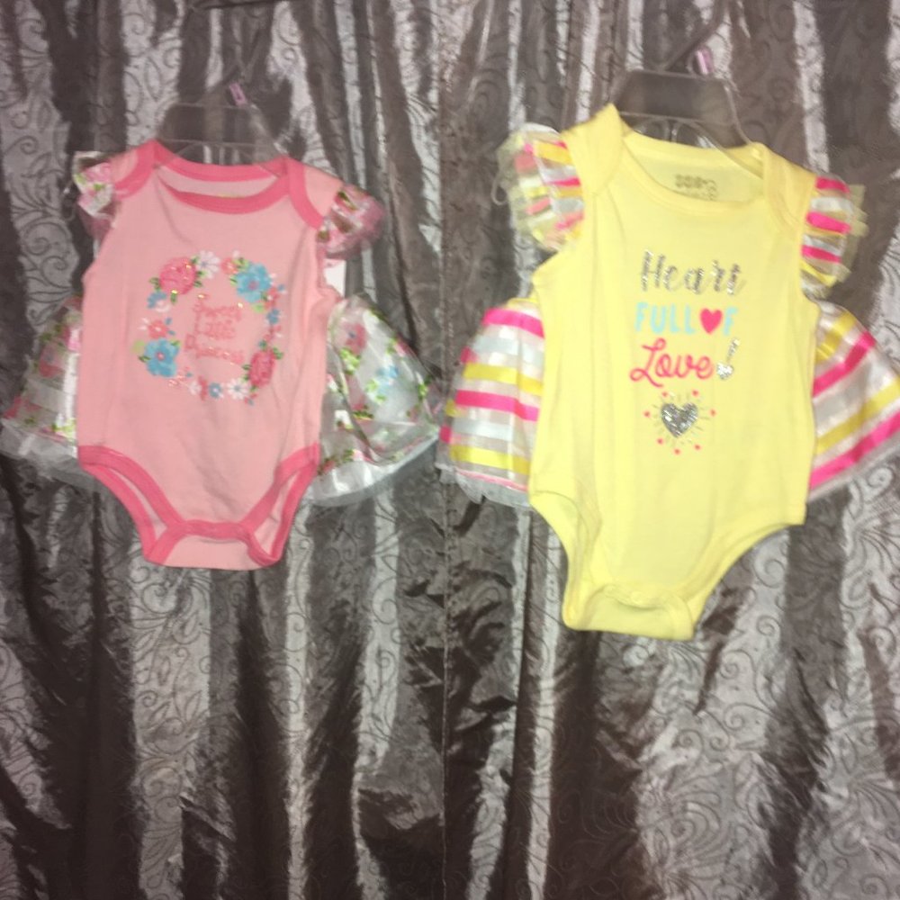 2 sets of 2pc Onesie and Skirt Outfits